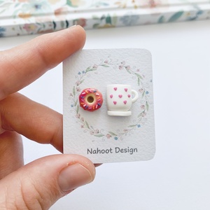 Cercei Coffee and Donut - bijuterii - cercei - clipsuri - Artynos.ro