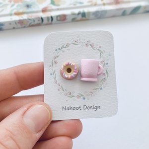 Cercei Coffee and Donut - bijuterii - cercei - clipsuri - Artynos.ro