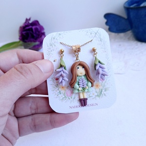 Set Lavender - bijuterii - coliere - coliere cu pandative - Artynos.ro