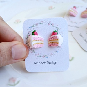 Cercei Strawberry Cake, Bijuterii, Cercei, Cercei cu figurine, , ARTYNOS