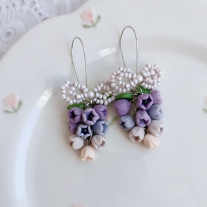 Cercei Liliac - bijuterii - cercei - cercei cu figurine - Artynos.ro