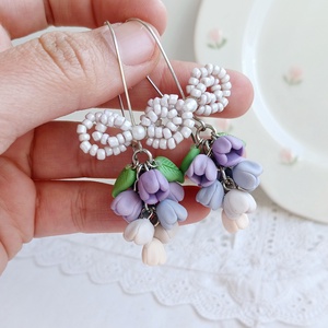 Cercei Liliac - bijuterii - cercei - cercei cu figurine - Artynos.ro