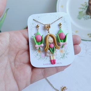 Set Lalele - bijuterii - coliere - coliere cu pandative - Artynos.ro