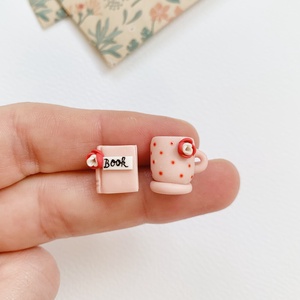 Cercei Book and tea, Bijuterii, Cercei, Clipsuri, , ARTYNOS