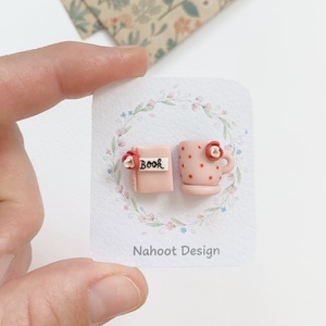 Cercei Book and tea - bijuterii - cercei - clipsuri - Artynos.ro