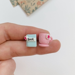 Cercei Book and tea, Bijuterii, Cercei, Clipsuri, , ARTYNOS