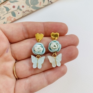 Cercei Fluturasi bleu, Bijuterii, Cercei, Clipsuri, , ARTYNOS