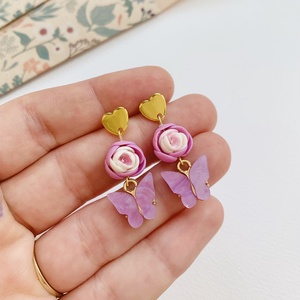 Cercei Fluturasi lila, Bijuterii, Cercei, Clipsuri, , ARTYNOS