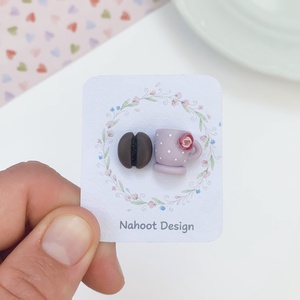 Cercei Cana si Bob cafea - bijuterii - cercei - clipsuri - Artynos.ro