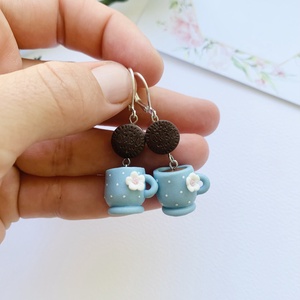 Cercei Coffee and cookie - bijuterii - cercei - cercei cu figurine - Artynos.ro