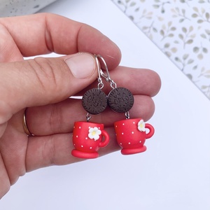 Cercei Coffee and cookie - bijuterii - cercei - cercei cu figurine - Artynos.ro