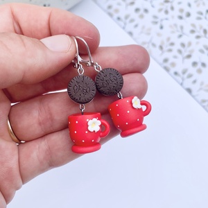 Cercei Coffee and cookie - bijuterii - cercei - cercei cu figurine - Artynos.ro