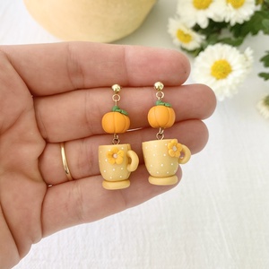Cercei Pumpkin spice latte - bijuterii - cercei - cercei cu figurine - Artynos.ro