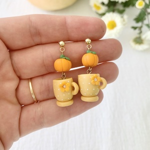 Cercei Pumpkin spice latte - bijuterii - cercei - cercei cu figurine - Artynos.ro