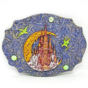 A Night ar The Castle - Placuta decorativa mixed media - Artynos.ro
