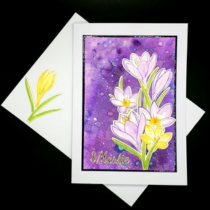 Crocus Fields - Felicitare 8 Martie unicat, Casă & Stil de viață, Papetărie de hârtie, Invitații, felicitări, Altele, Arta de hârtie, ARTYNOS