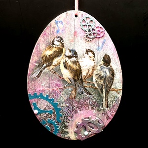 Happy Chirping - Ou steampunk, cu două fețe - casă & stil de viață - accesorii pentru decorat casa - decorațiuni de pereți, decorațiuni suspendate - decorațiuni suspendate - Artynos.ro