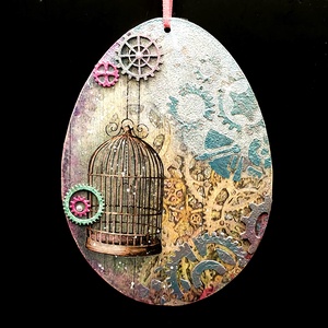 Happy Chirping - Ou steampunk, cu două fețe - casă & stil de viață - accesorii pentru decorat casa - decorațiuni de pereți, decorațiuni suspendate - decorațiuni suspendate - Artynos.ro