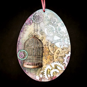 Happy Chirping - Ou steampunk, cu două fețe - casă & stil de viață - accesorii pentru decorat casa - decorațiuni de pereți, decorațiuni suspendate - decorațiuni suspendate - Artynos.ro