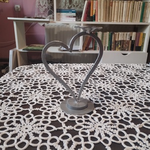 Suport lumanare inimioara , Accesorii de Craciun, Cadou tematic de Mos Craciun, decoratiuni, Decor de interior Mos Craciun, Fier forjat, ARTYNOS