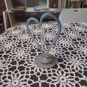 Suport lumânare inimioară  - accesorii de crăciun - cadou tematic de moș crăciun, decorațiuni - decor de interior moș crăciun - Artynos.ro