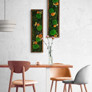 Set 2 tablouri cu licheni stabilizați 10020 cm  decor natural handmade pentru perete - casă & stil de viață - accesorii pentru decorat casa - decorațiuni de pereți, decorațiuni suspendate - tablou cu licheni - Artynos.ro
