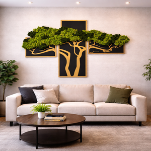 Copac decorativ din licheni 100x130 cm - casă & stil de viață - decorațiuni de casă - decorațiuni de pereți - tablou cu licheni - Artynos.ro