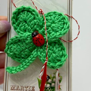 Trifoi martisor , Bijuterii, Martisor, Crosetat, ARTYNOS