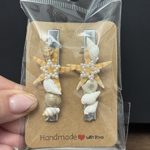Clamite set cu melci si steluta de mare , Imbracaminte si moda, Accesorii par, Clema de par si ac de par, , ARTYNOS