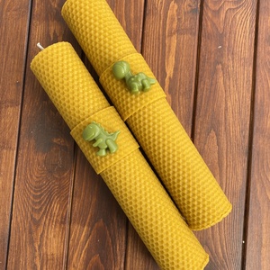Lumanare din ceara naturala de albine, pentru botez, diametrul 4cm, inaltime 41 cm, 2 bucati - casă & stil de viață - lumânări, parfumuri, arome - lumânare - lumânări artizanale - Artynos.ro