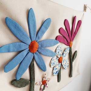 Tablou flori textile handmade - accesorii nuntă - amintiri și cadouri de nuntă - albume foto de nuntă - Artynos.ro