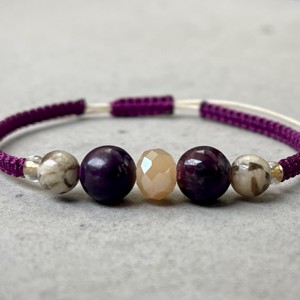 Bratara minerala macrame cu purpurit si zebradorit - Artynos.ro