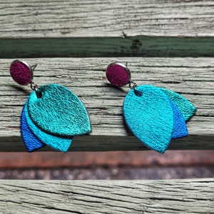 Vibrant leaves 13 - cercei cu accesorii din oțel inoxidabil -  - Artynos.ro