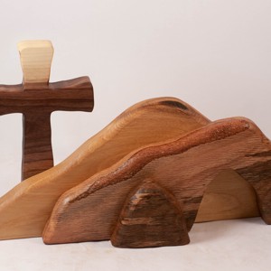 Decoratiune de Paste cu cruce, cruce din lemn, Decor de sarbatori, Decoratiuni de Paste, Decor masa de Paste, , ARTYNOS