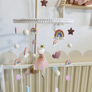 Pastel Dream Pivot pentru patut cu soarece balerina - Pivot pentru bebelus balerina cu curcubee macrame, pivotare patut pastel, , , ARTYNOS