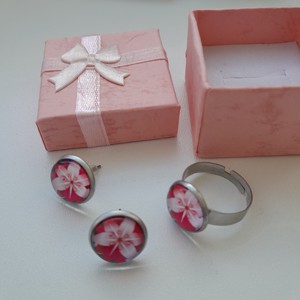 Bijuterii cu lentile florale din sticla - in cutie cadou, , , ARTYNOS