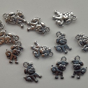 Pandantiv metalic - 17x11mm - caine - 10 buc / pachet - culoare argintiu antichizat, , , ARTYNOS