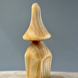 Ciupercuță căsuță sculptată manual din lemn de tei  decor rustic și natur -  - Artynos.ro