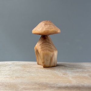 Ciupercuță căsuță sculptată manual din lemn de tei  decor rustic și natural -  - Artynos.ro