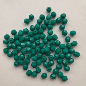 Margele cehe fatetate din sticla - 4mm - 100 buc / pachet - verde turcoaz, , , ARTYNOS