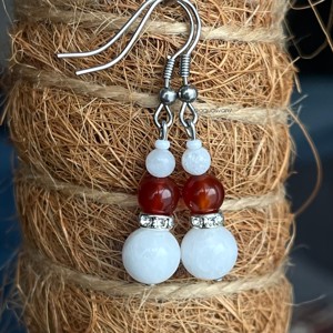 Cercei Santa Claus safir mineral - crăciun - îmbrăcăminte de crăciun - Artynos.ro