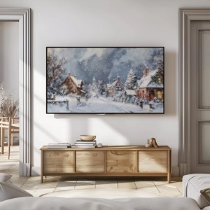 Pictură de iarnă, decorațiuni de Crăciun, Samsung The Frame TV imagine, digital -  - Artynos.ro