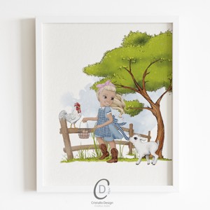 Viața la fermă, decorațiuni de perete, set poster cu monogramă, 3 bucăți -  - Artynos.ro