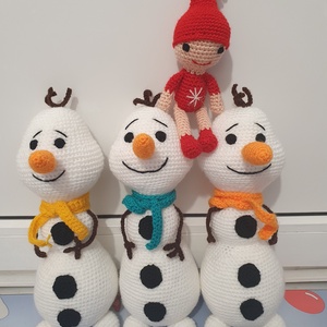 Oameni de zăpadă mari croșetați  - jucării și echipamente pentru copii - plușuri - personaje de basm din pluș - Artynos.ro