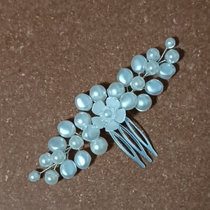Pieptăn mireasă, perle albe , Accesorii nuntă, Ornamente de păr de nuntă, Accesorii păr nuntă, Confecționarea bijuteriilor, ARTYNOS