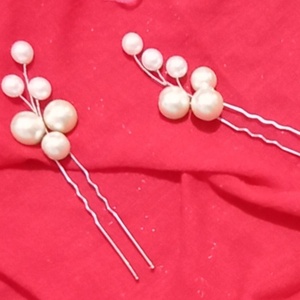 Ace par perle sidefate, set 2 bucati - accesorii nuntă - ornamente de păr de nuntă - accesorii păr nuntă - Artynos.ro