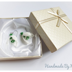 Cercei ghiocei  lucrați manual cu mărgele  - bijuterii - cercei - cercei din mărgele - Artynos.ro