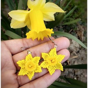 Cercei Narcisa - bijuterii - cercei - cercei din mărgele - Artynos.ro