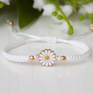 Bratara macramé impletita - Floare alba, , , ARTYNOS