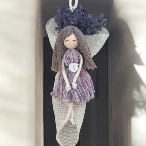 Ornament suspendat cu papusa macramé, lavanda, , , ARTYNOS